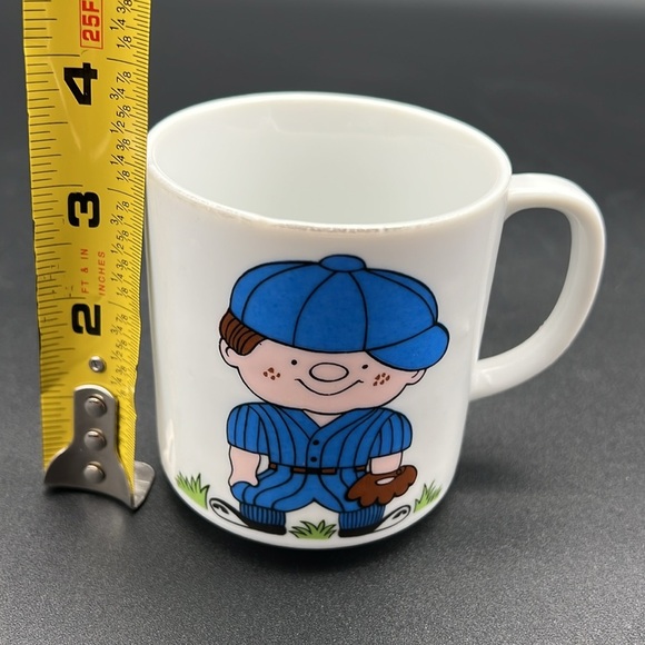Vintage Mug with Blue Cartoon Baseball Player Mug - Picture 9 of 10